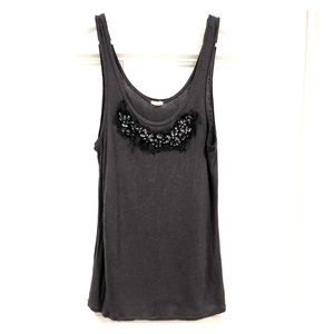 Gray Embellished J.Crew Tank